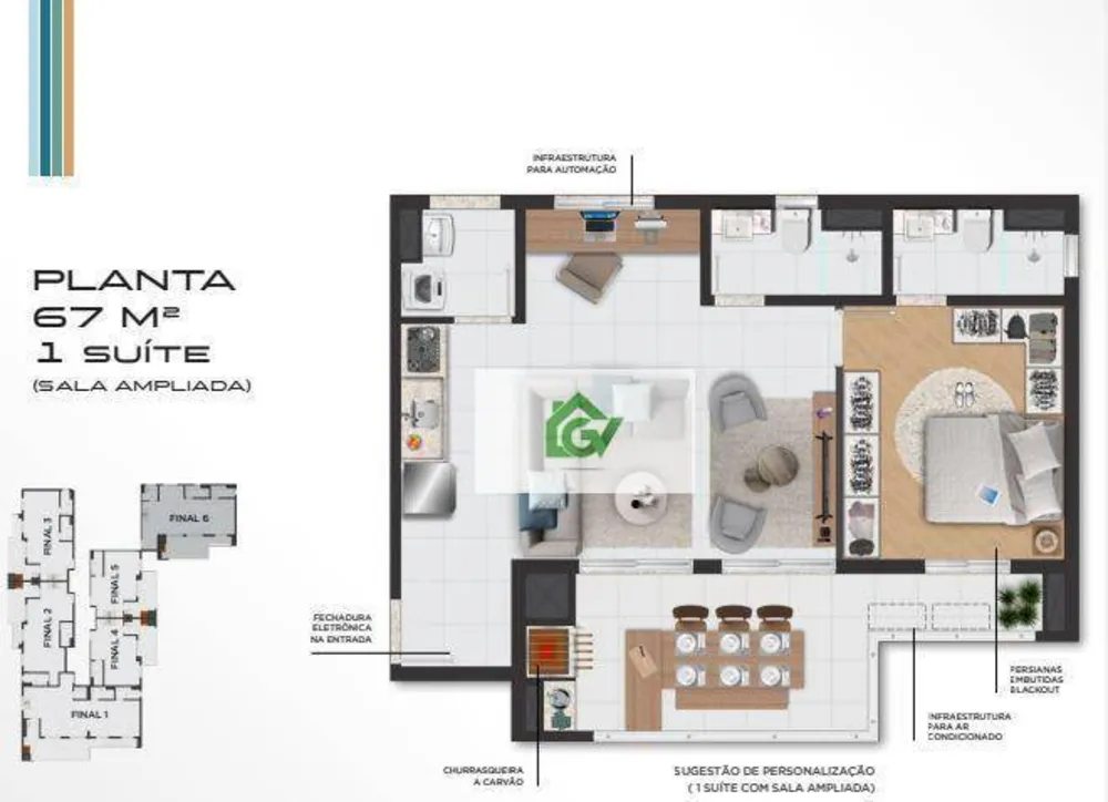 Apartamento, 1 quarto, 67 m² - Foto 4