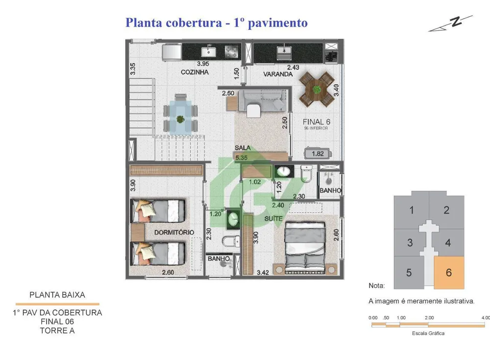 Cobertura, 3 quartos, 130 m² - Foto 1