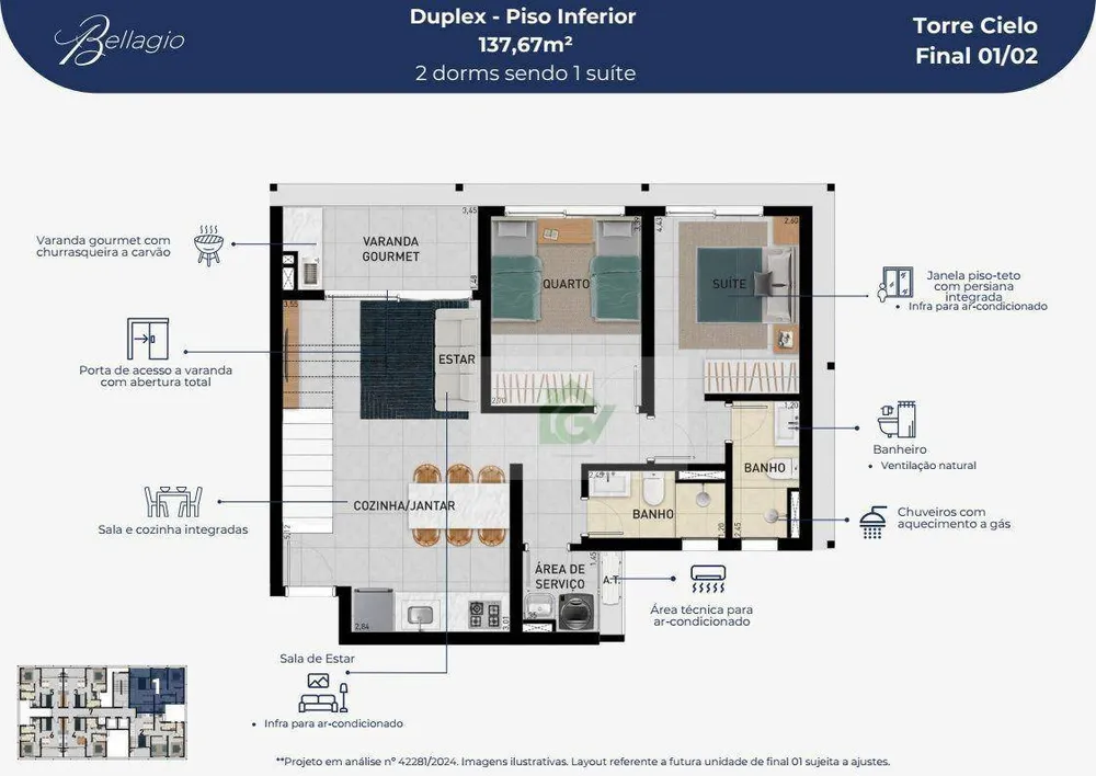Apartamento, 2 quartos, 137 m² - Foto 1