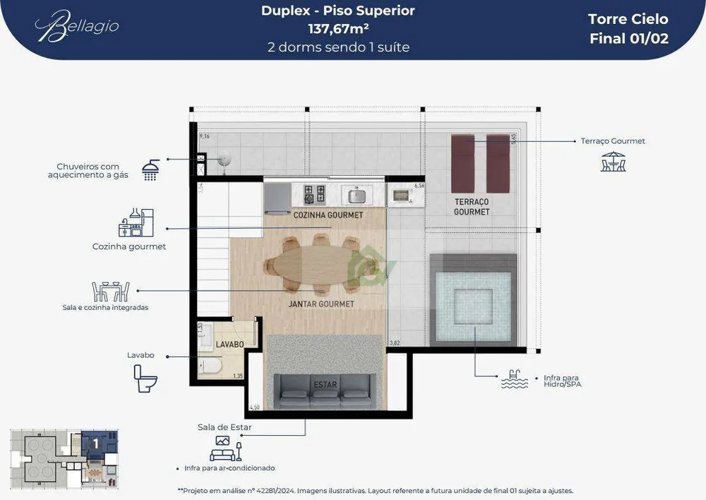 Apartamento, 2 quartos, 137 m² - Foto 2