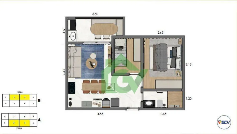 Apartamento, 2 quartos, 44 m² - Foto 1