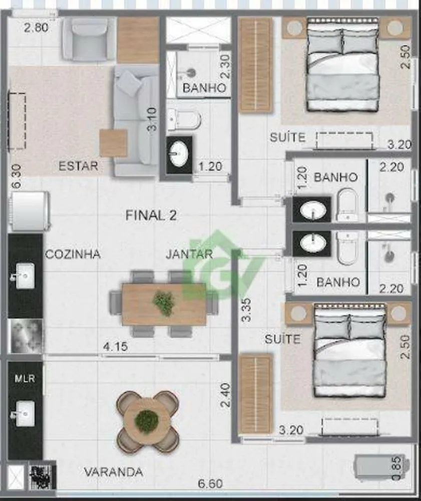 Apartamento, 2 quartos, 70 m² - Foto 6
