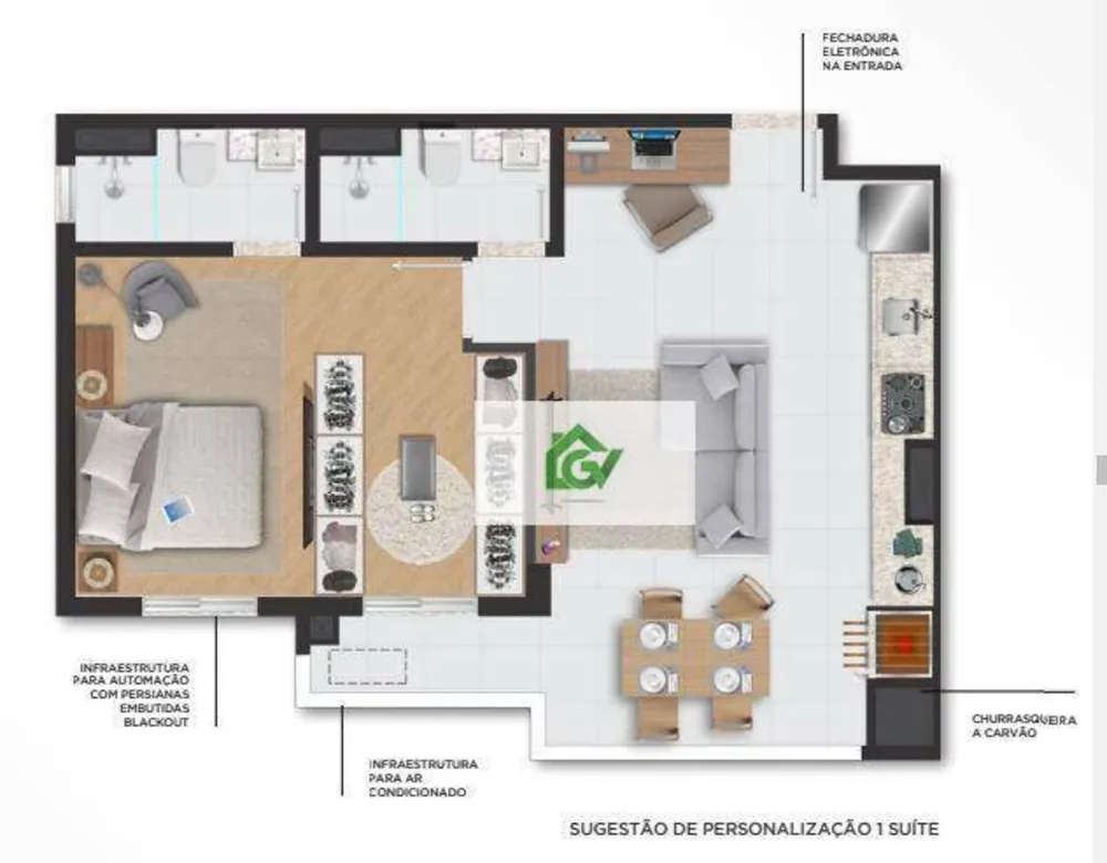 Apartamento, 1 quarto, 55 m² - Foto 10