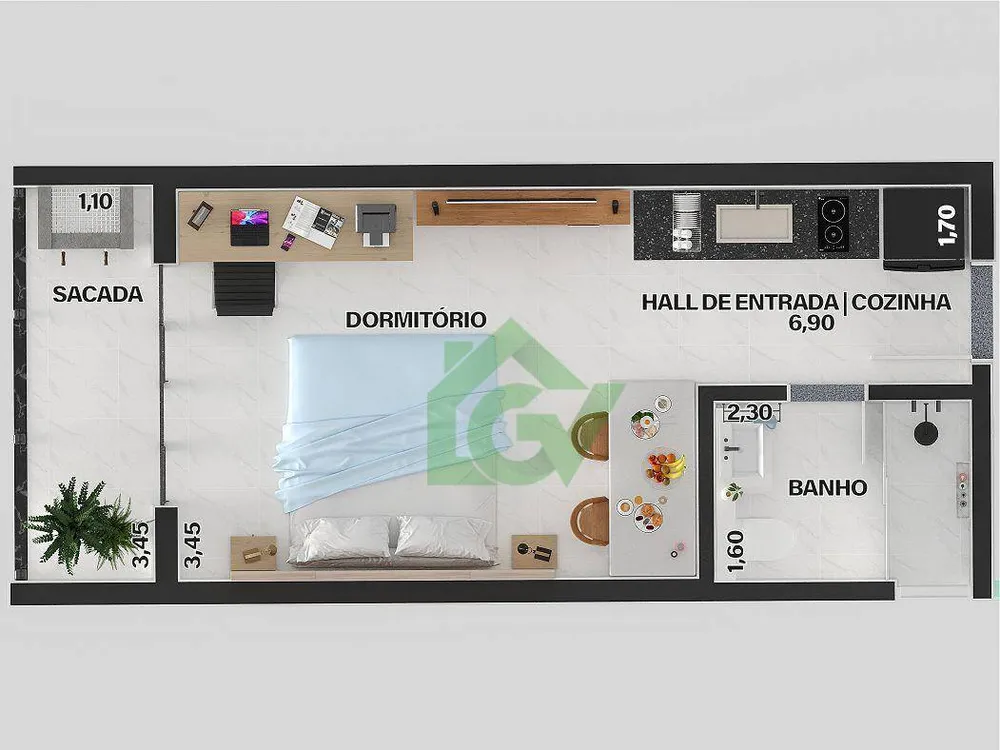 Apartamento, 1 quarto, 30 m² - Foto 3