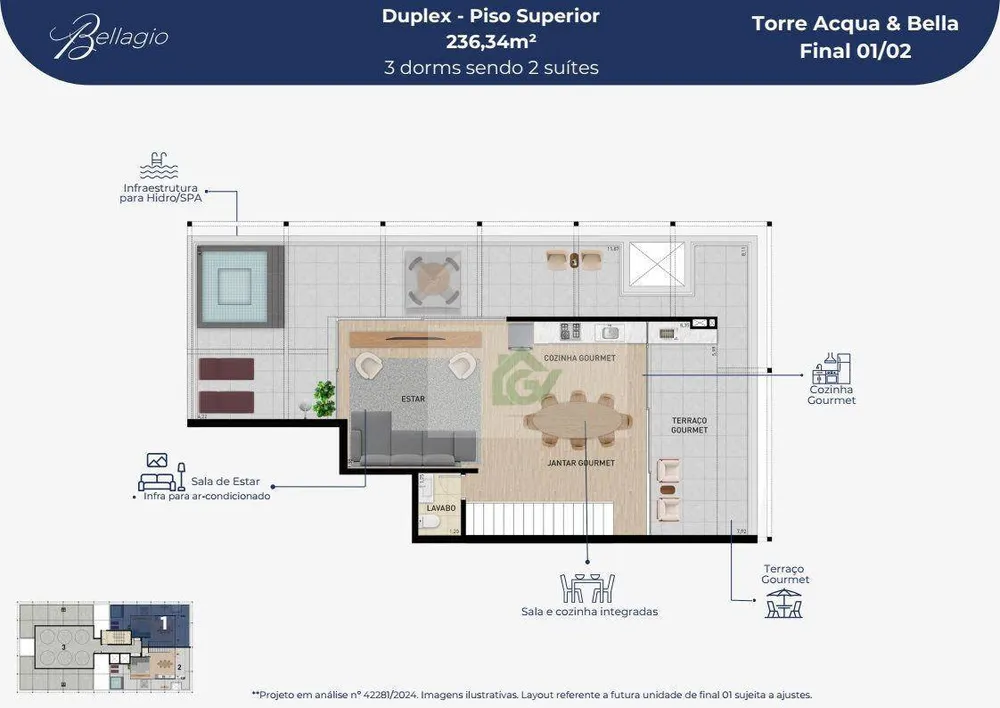 Apartamento, 3 quartos, 236 m² - Foto 2