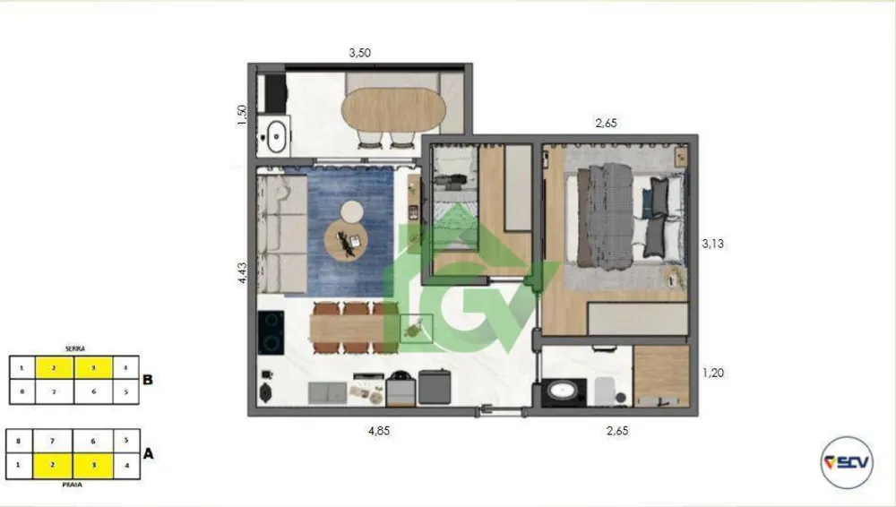 Apartamento, 2 quartos, 44 m² - Foto 1