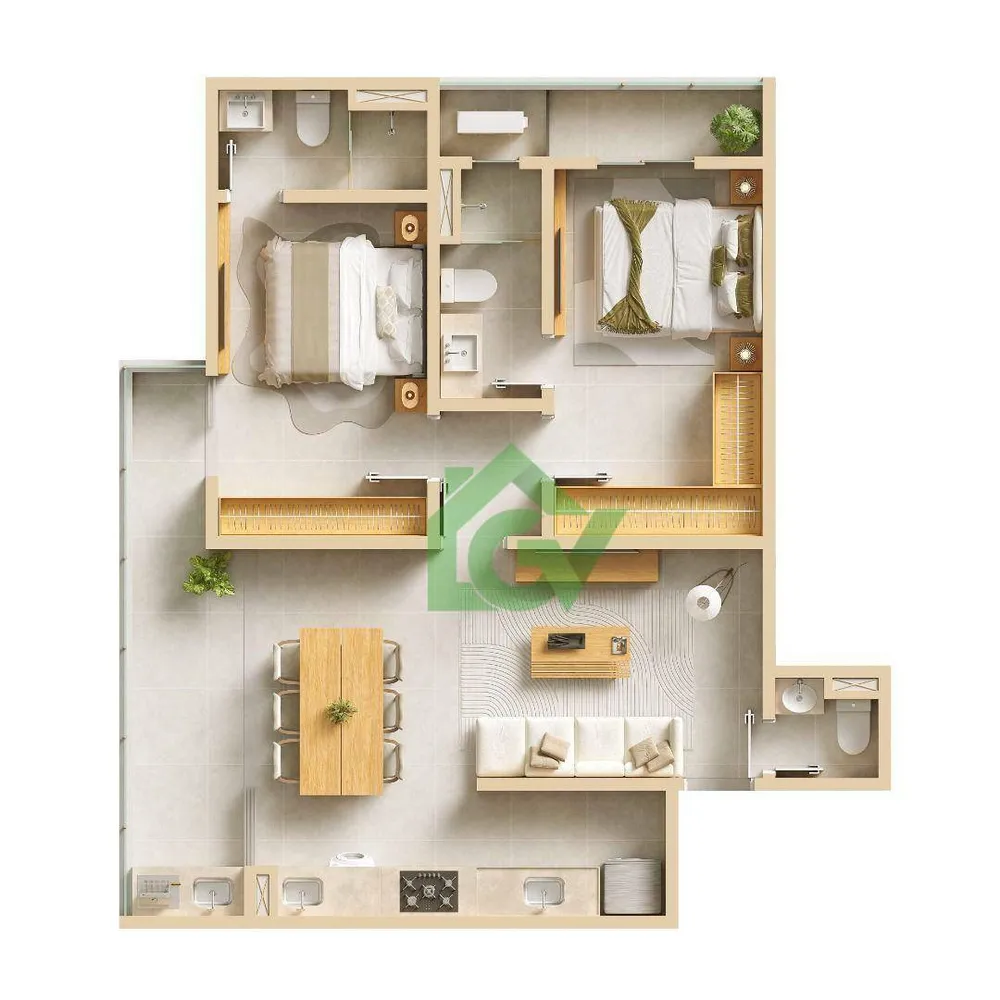 Apartamento, 1 quarto, 48 m² - Foto 3