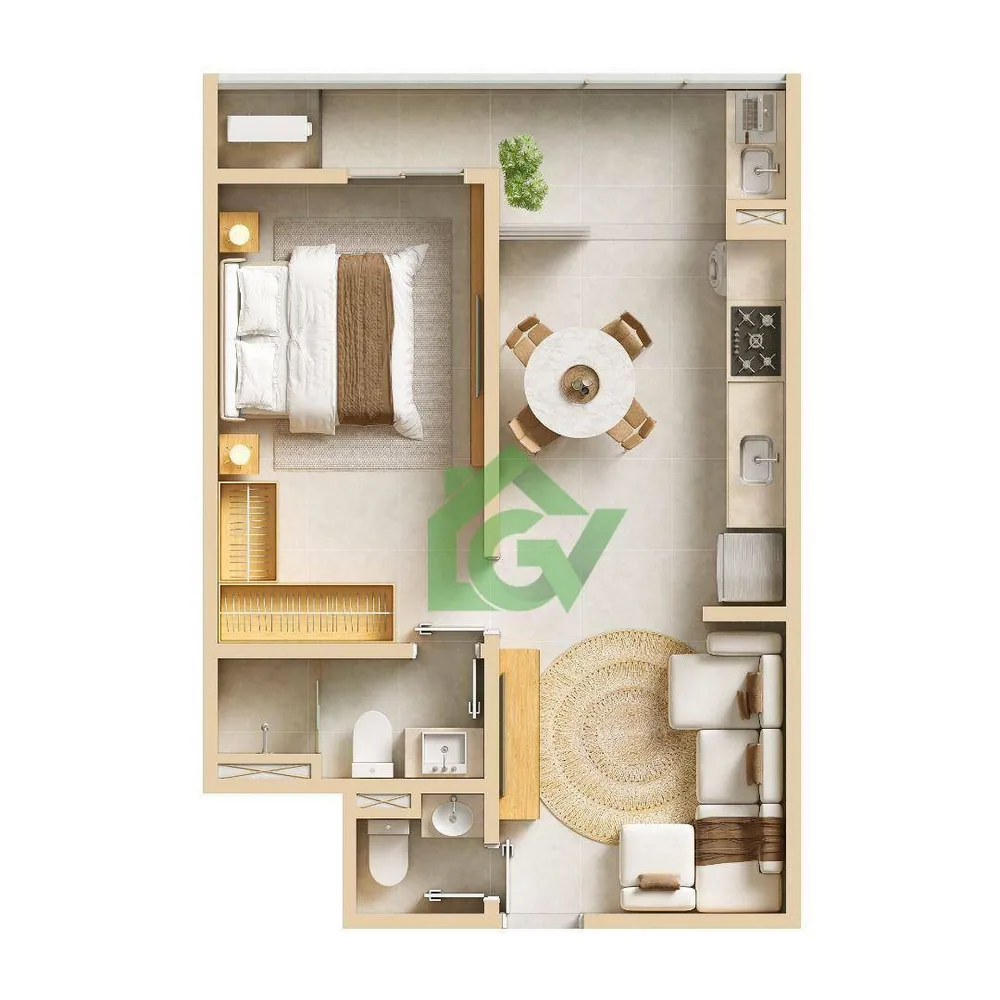 Apartamento, 1 quarto, 48 m² - Foto 4