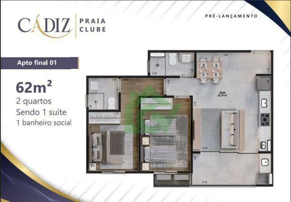 Apartamento, 2 quartos, 61 m² - Foto 3