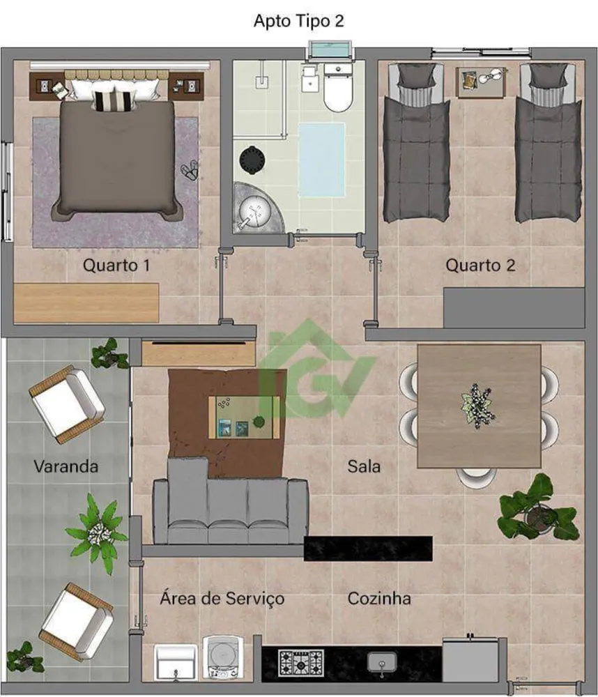 Apartamento, 2 quartos, 56 m² - Foto 6