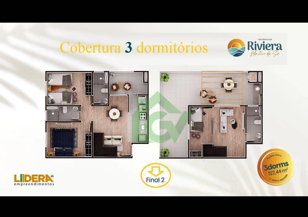 Cobertura, 3 quartos, 122 m² - Foto 3