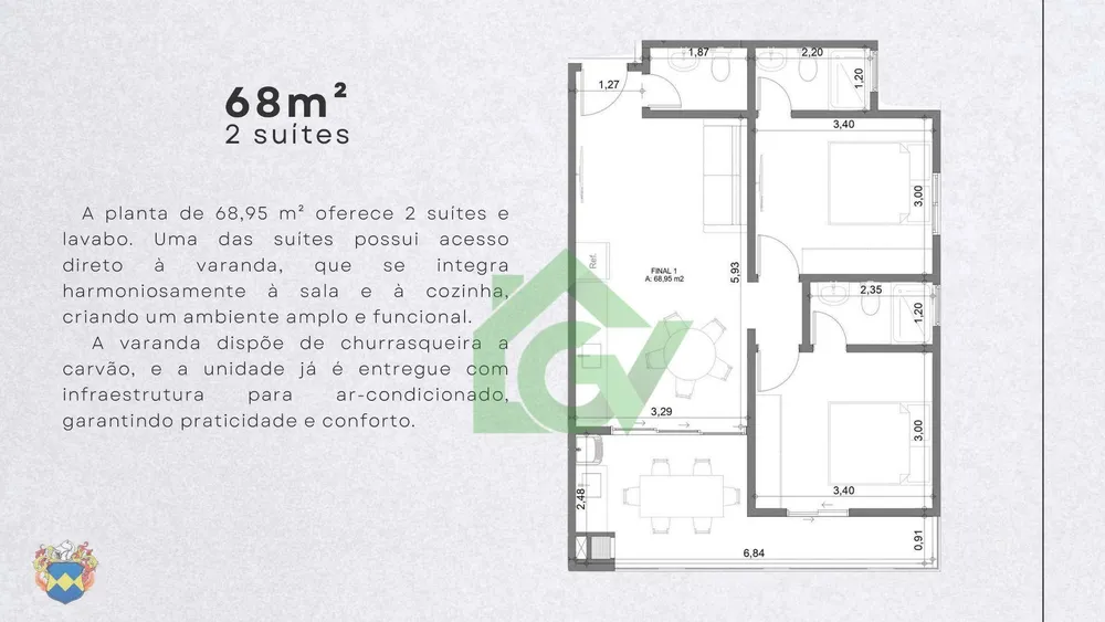 Apartamento, 2 quartos, 68 m² - Foto 2