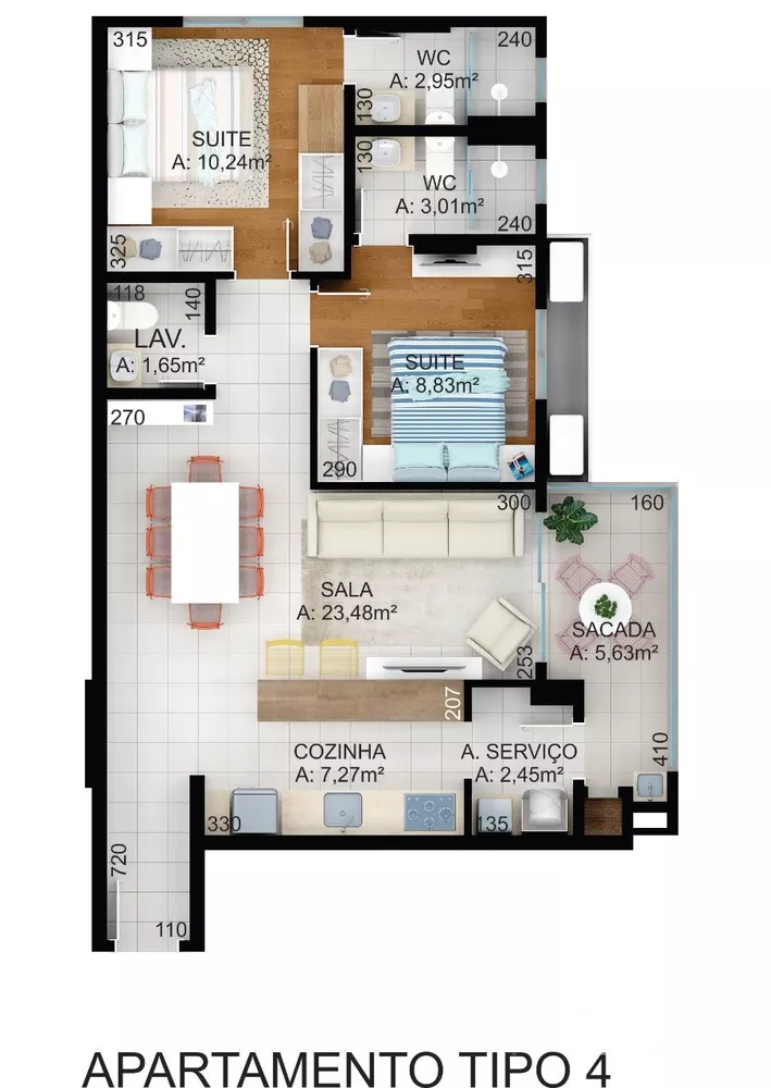 Apartamento à venda com 2 quartos, 77m² - Foto 2