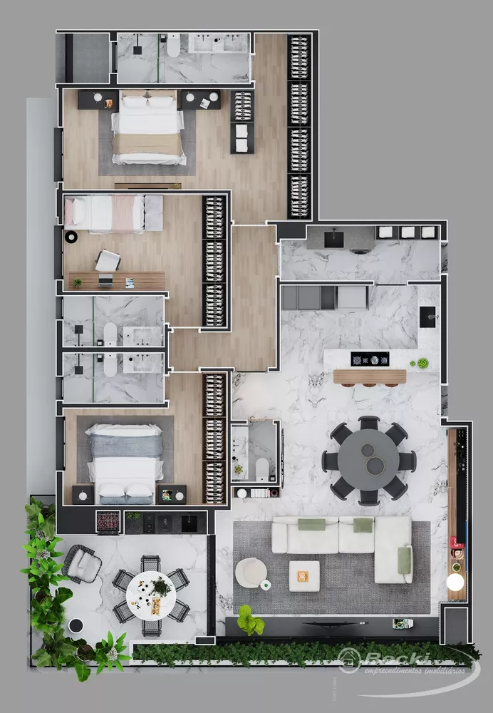 Apartamento à venda com 3 quartos, 153m² - Foto 3