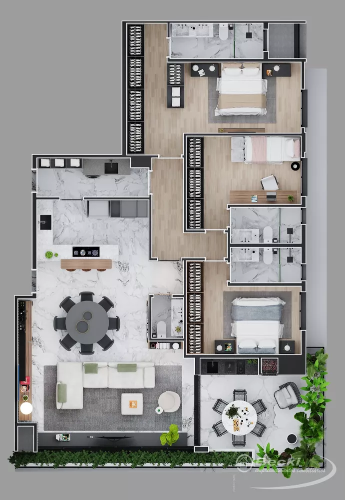 Apartamento à venda com 3 quartos, 153m² - Foto 4