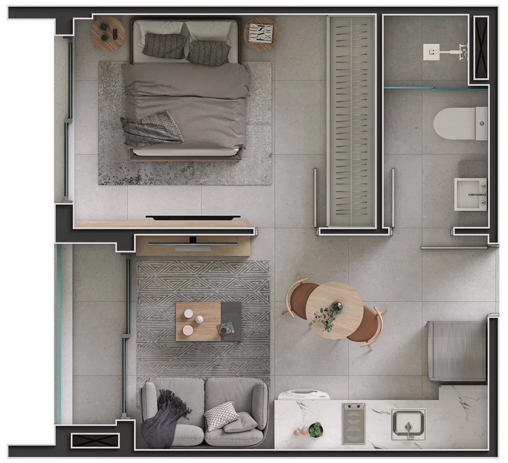 Apartamento, 1 quarto, 34 m² - Foto 7