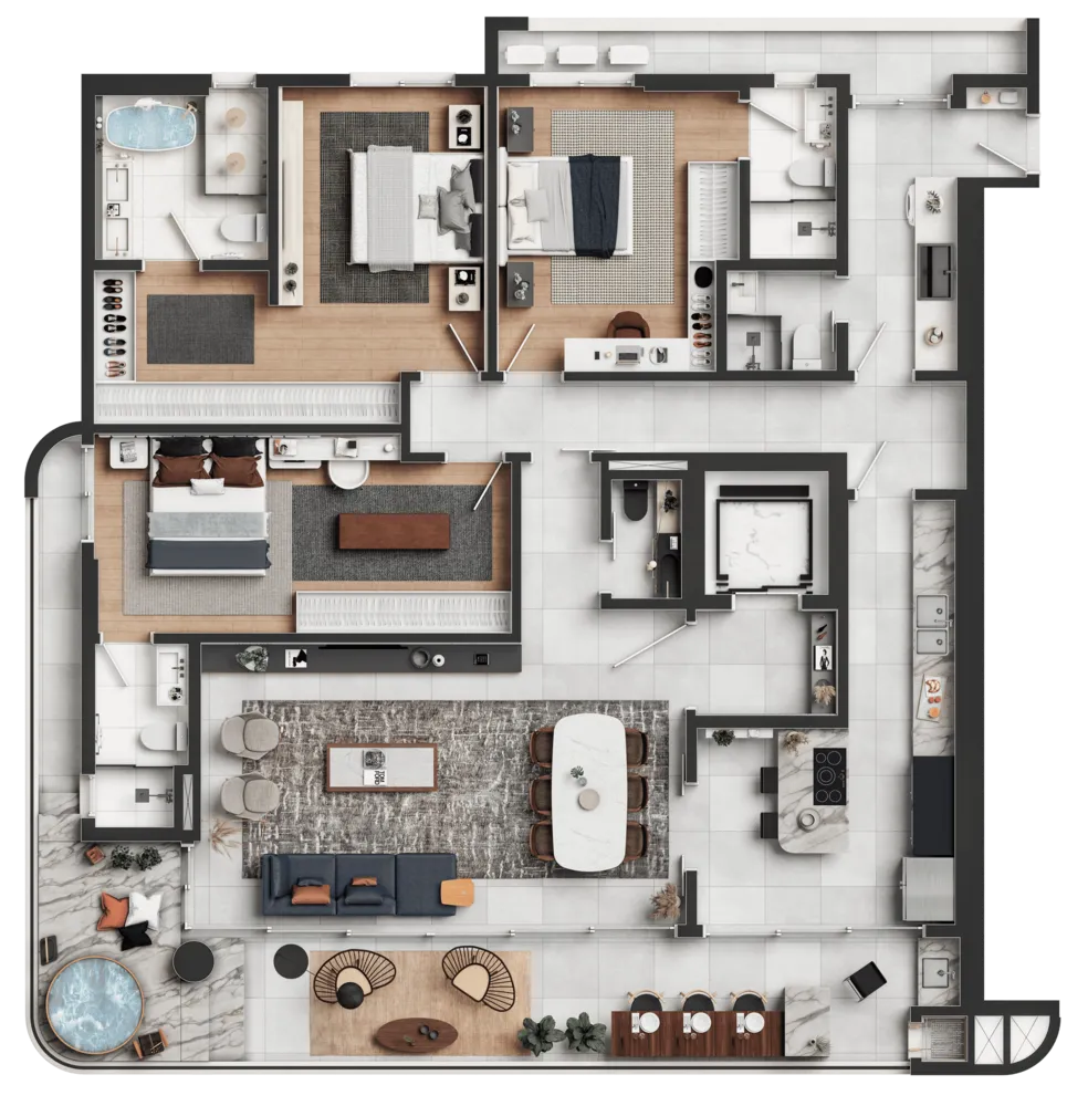 Apartamento, 3 quartos, 199 m² - Foto 1