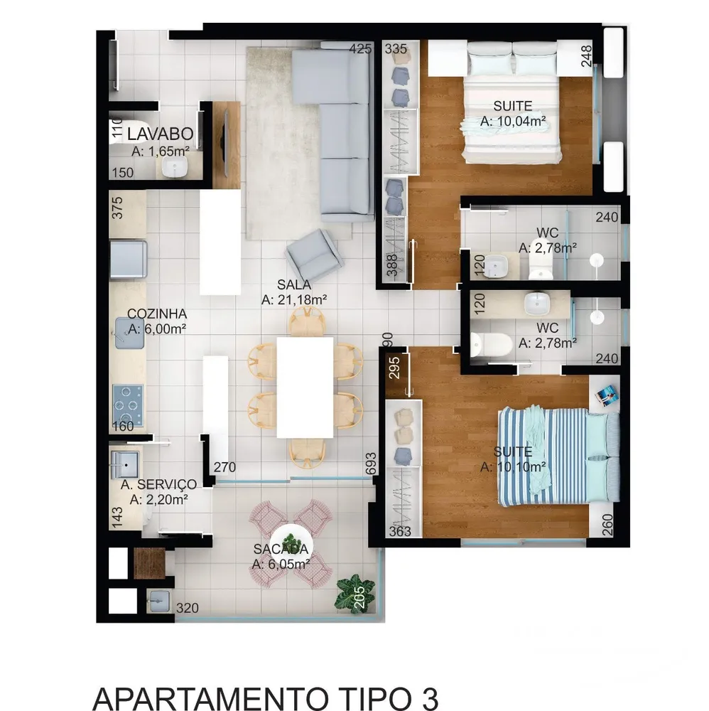 Apartamento, 2 quartos, 75 m² - Foto 2