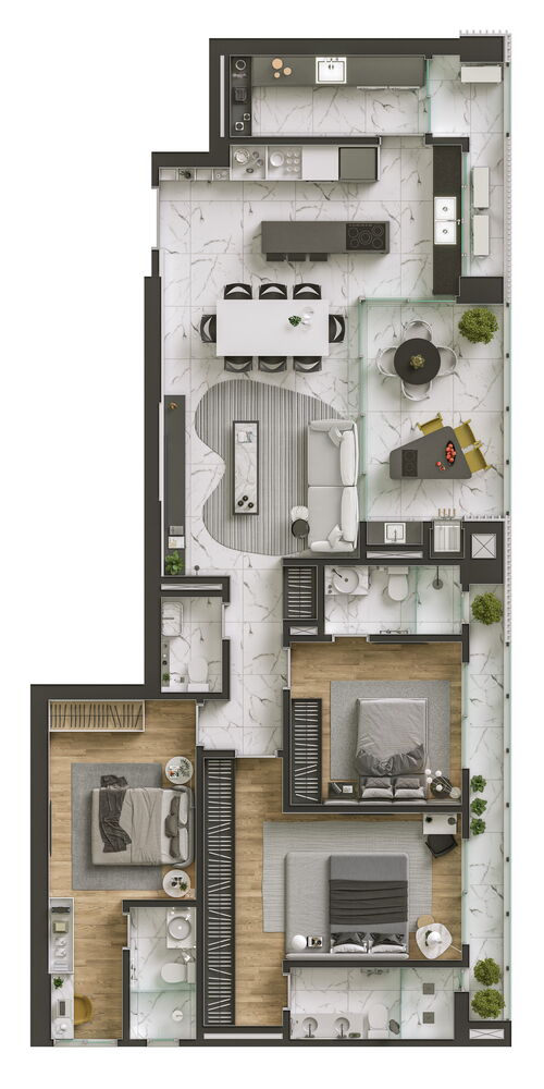 Apartamento, 3 quartos, 167 m² - Foto 2
