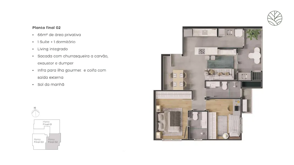 Apartamento, 2 quartos, 67 m² - Foto 2