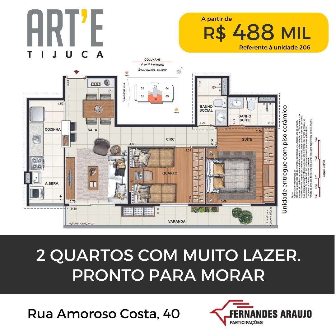 Apartamento à venda com 2 quartos, 66m² - Foto 6