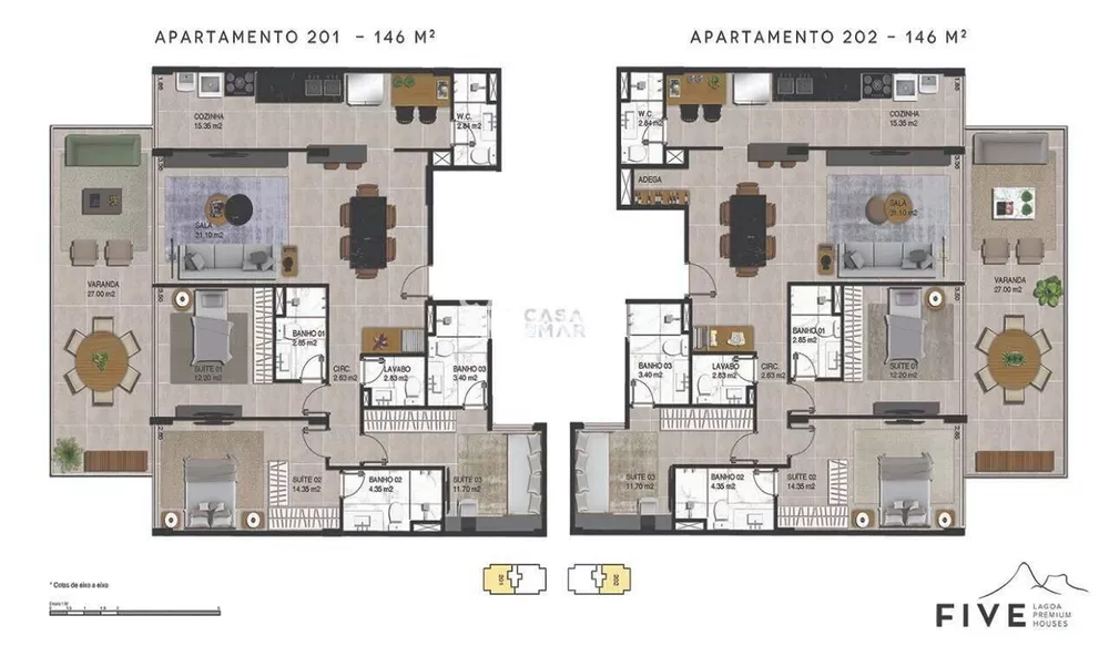 Apartamento, 3 quartos, 146 m² - Foto 1
