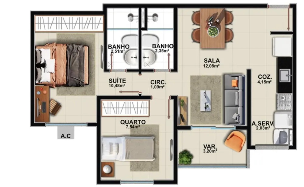 Apartamento, 2 quartos, 52 m² - Foto 12