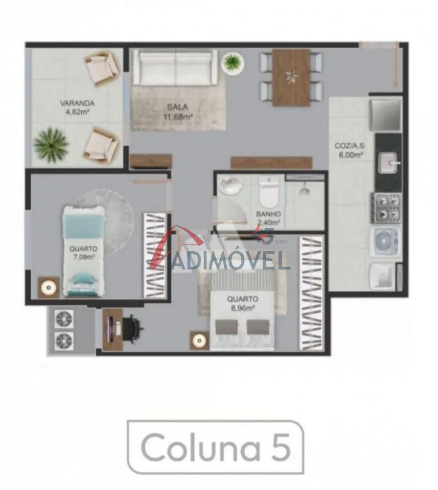 Apartamento, 2 quartos, 47 m² - Foto 7