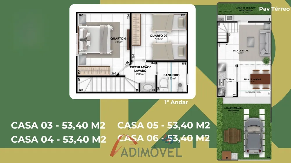 Casa, 2 quartos, 53 m² - Foto 6