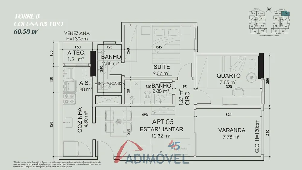 Apartamento, 2 quartos, 59 m² - Foto 9