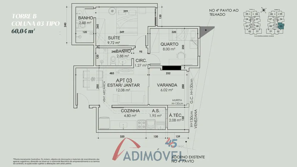 Apartamento, 2 quartos, 59 m² - Foto 8