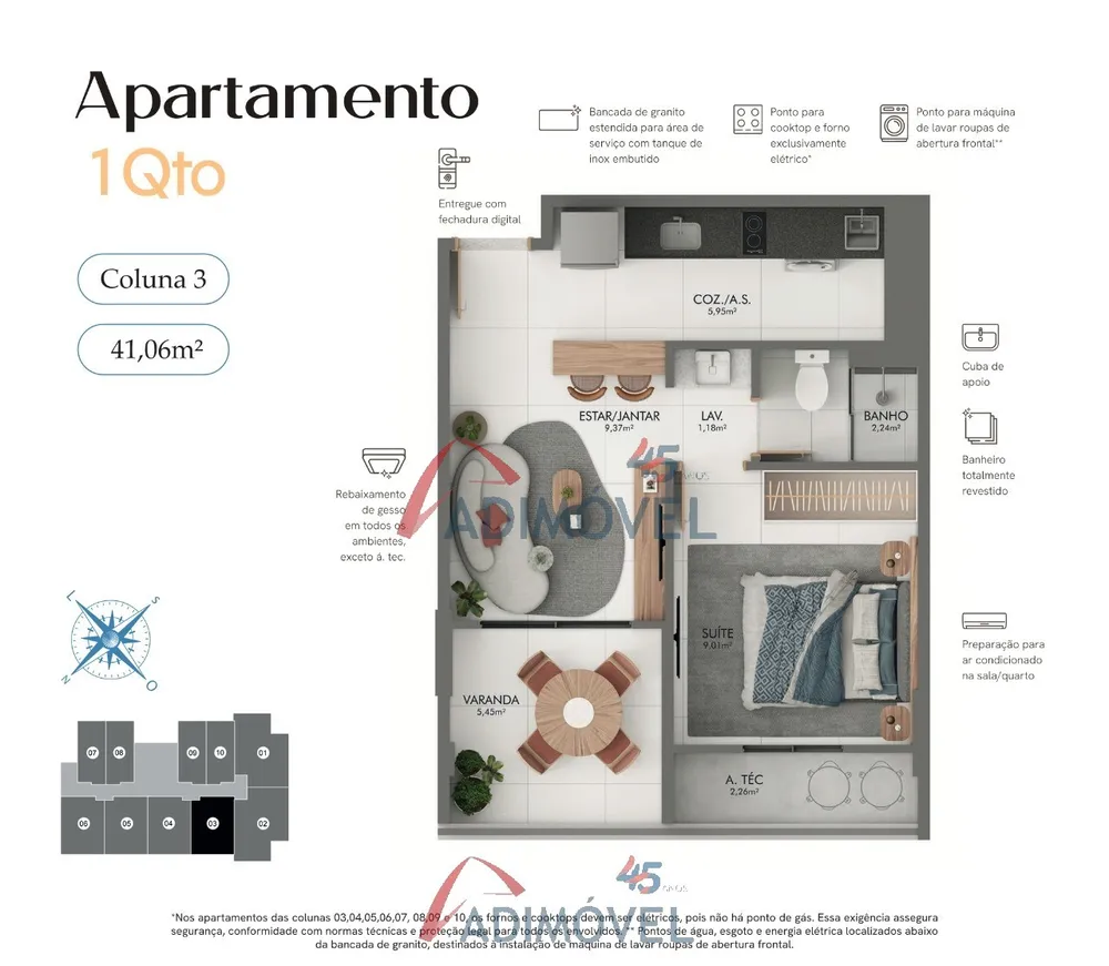 Apartamento, 1 quarto, 41 m² - Foto 12