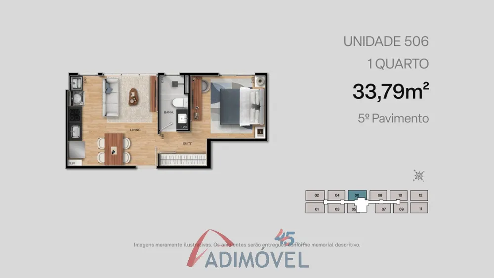 Apartamento, 1 quarto, 23 m² - Foto 8