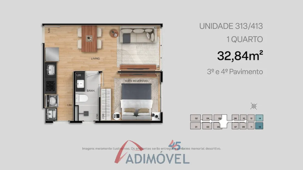 Apartamento, 1 quarto, 23 m² - Foto 6
