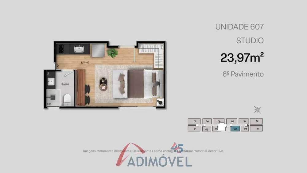 Apartamento, 1 quarto, 23 m² - Foto 11