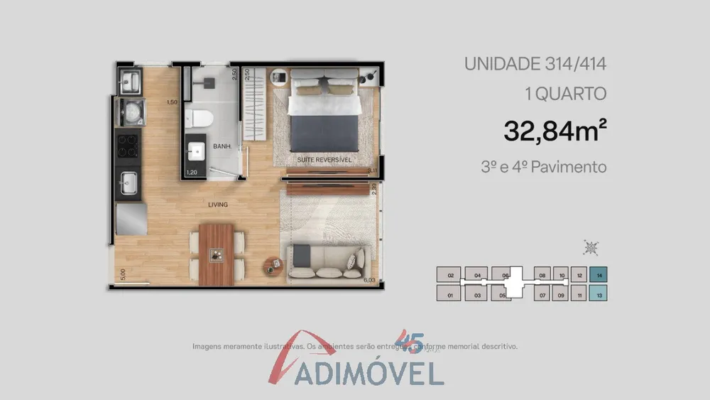 Apartamento, 1 quarto, 23 m² - Foto 7
