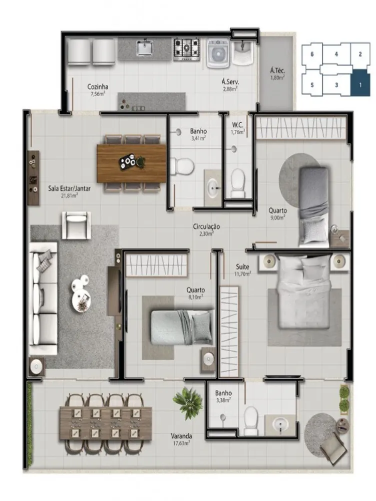 Apartamento, 3 quartos, 98 m² - Foto 11