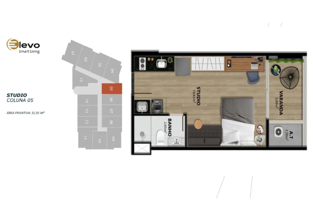 Apartamento, 1 quarto, 31 m² - Foto 9