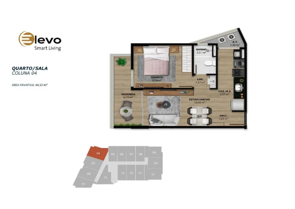 Apartamento, 1 quarto, 31 m² - Foto 8