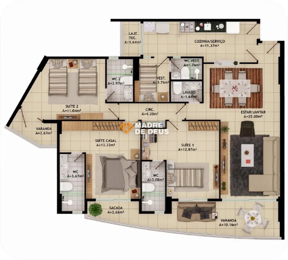 Apartamento, 3 quartos, 119 m² - Foto 12