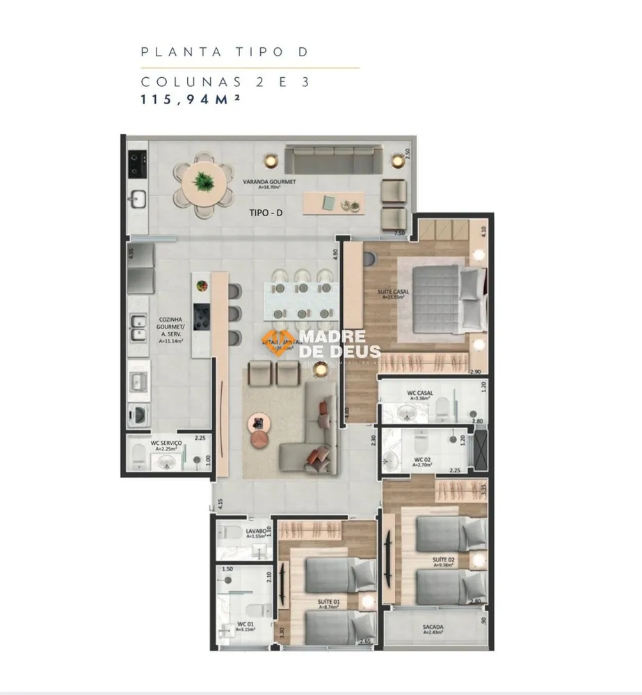 Apartamento, 3 quartos, 115 m² - Foto 11