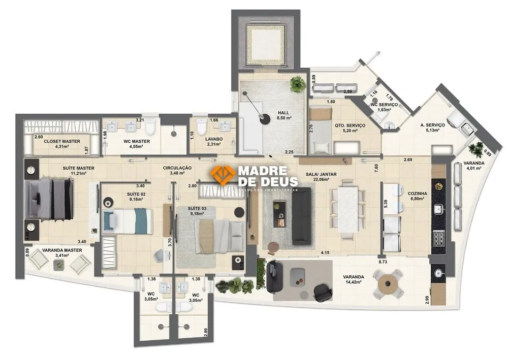Apartamento, 3 quartos, 141 m² - Foto 4