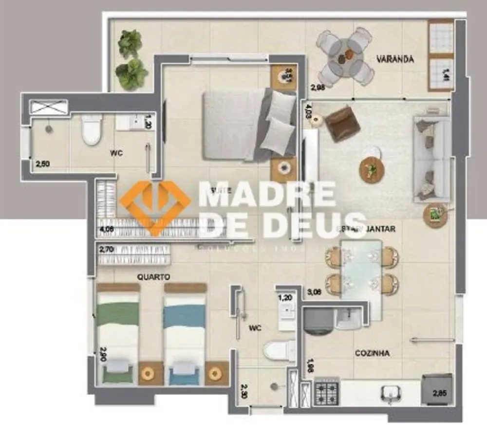Apartamento, 2 quartos, 54 m² - Foto 1