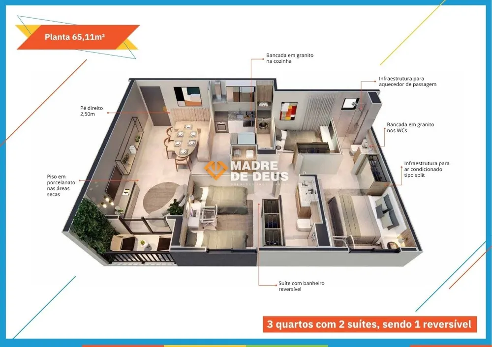 Apartamento, 3 quartos, 65 m² - Foto 6