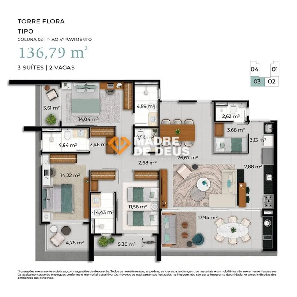 Apartamento, 3 quartos, 136 m² - Foto 12