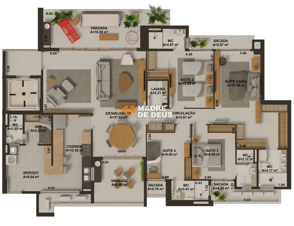Apartamento, 3 quartos, 205 m² - Foto 6