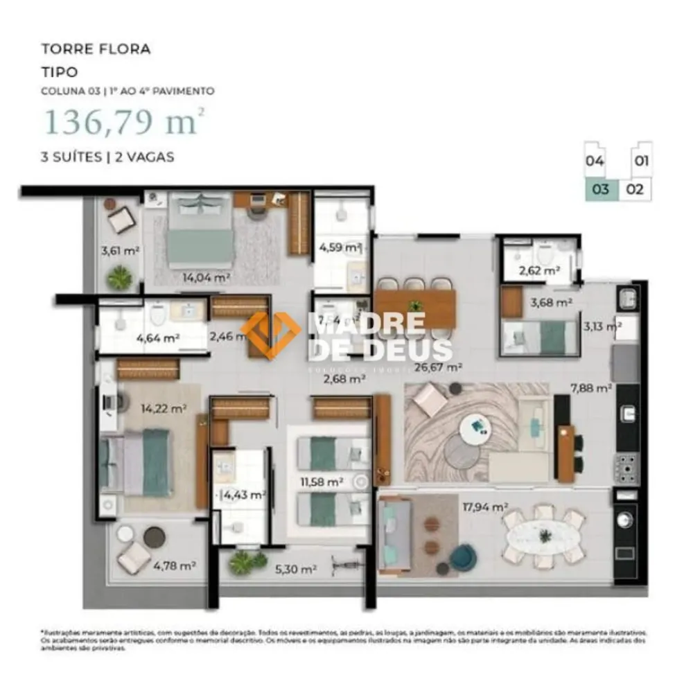 Apartamento, 3 quartos, 136 m² - Foto 2
