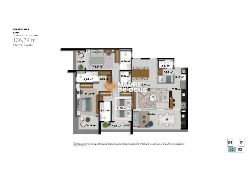 Apartamento, 3 quartos, 136 m² - Foto 12