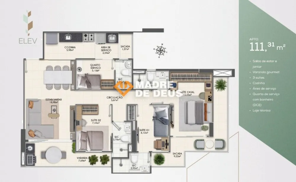 Apartamento, 3 quartos, 111 m² - Foto 12