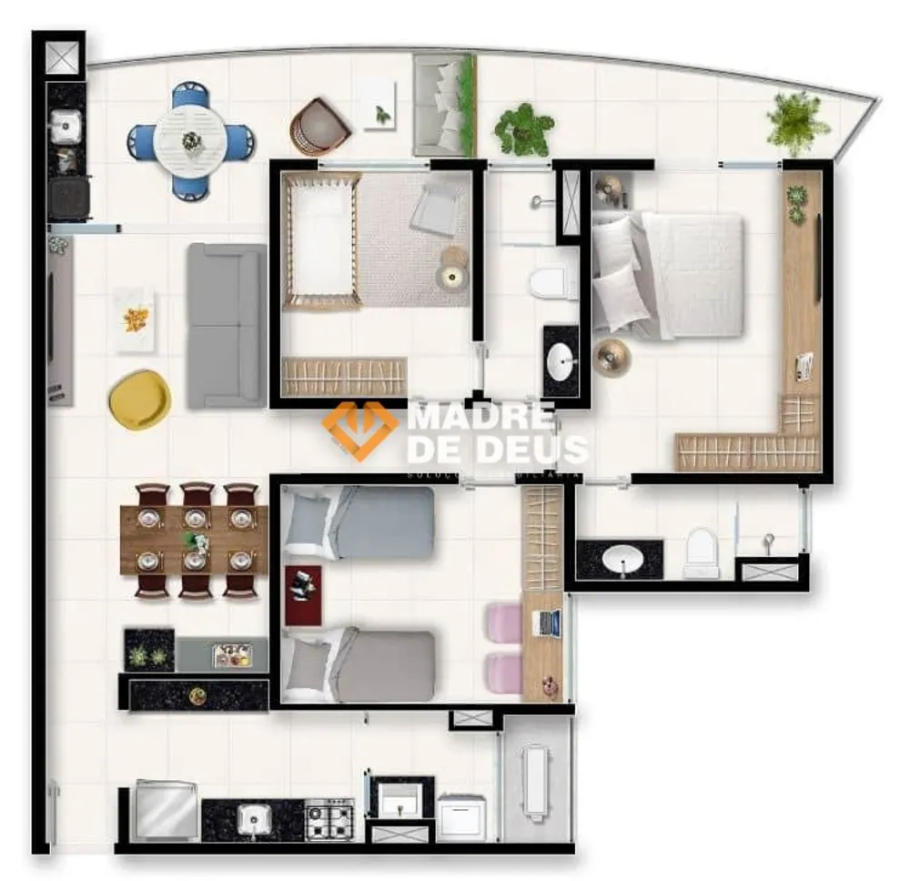 Apartamento, 3 quartos, 90 m² - Foto 1